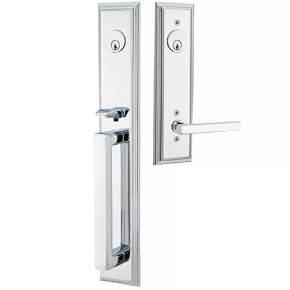 Emtek Melrose Tubular Entryset Full Length with Freestone Lever