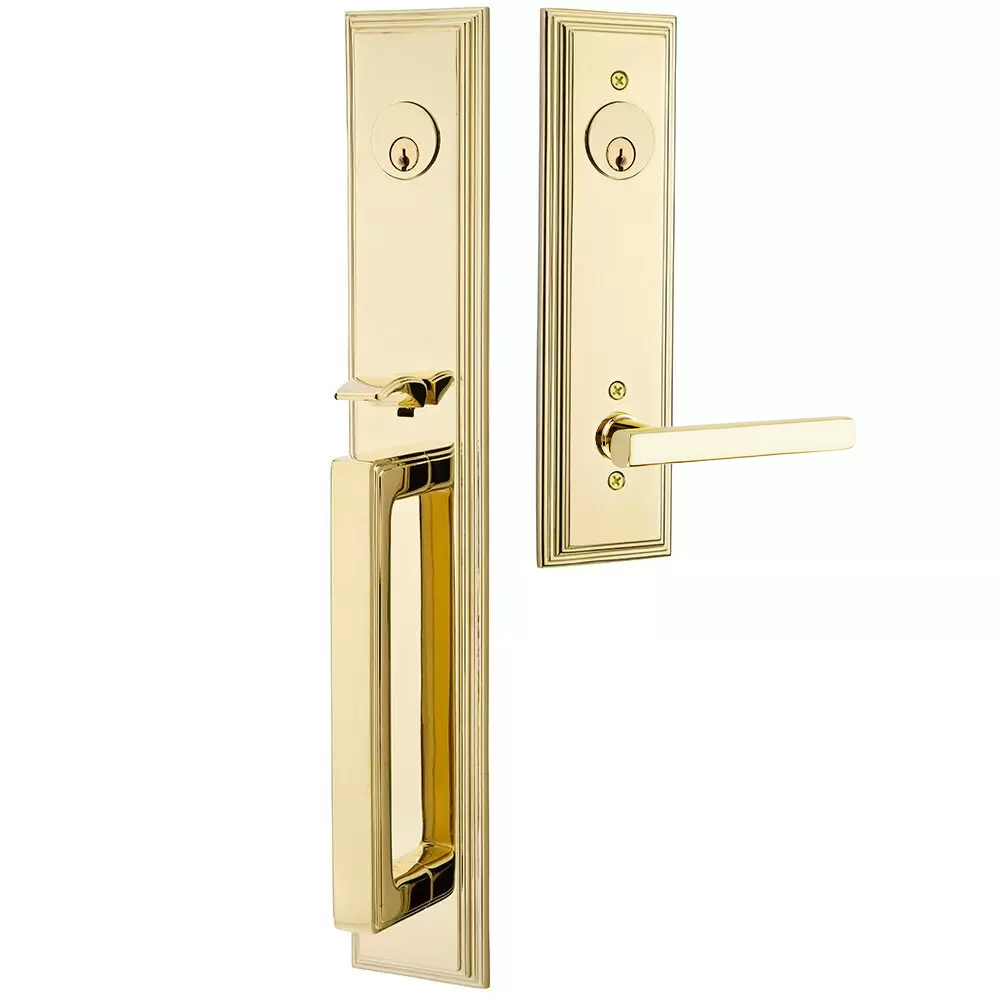 Emtek Melrose Tubular Entryset Full Length with Freestone Lever