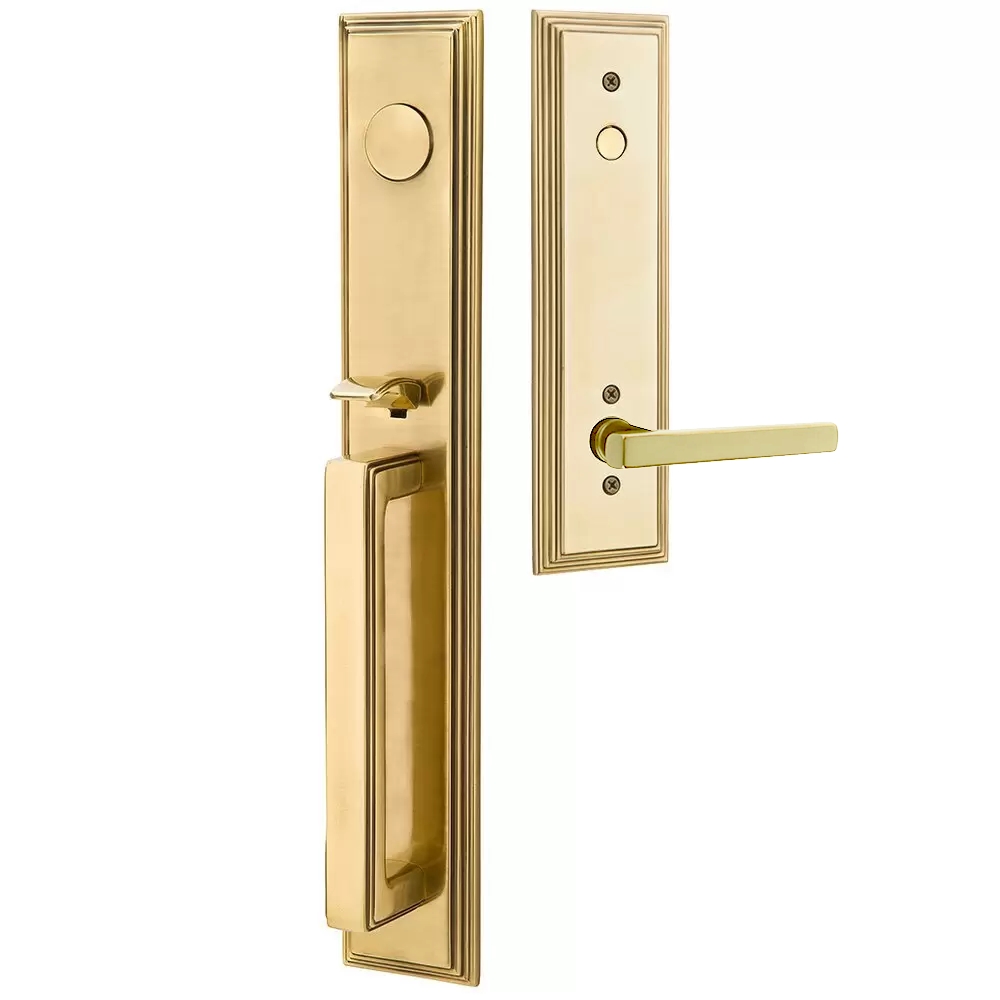 Emtek Melrose Tubular Entryset Full Length with Freestone Lever