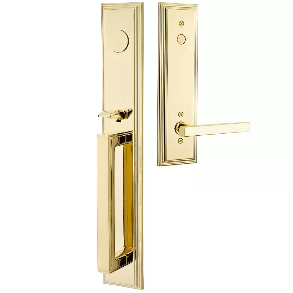 Emtek Melrose Tubular Entryset Full Length with Freestone Lever