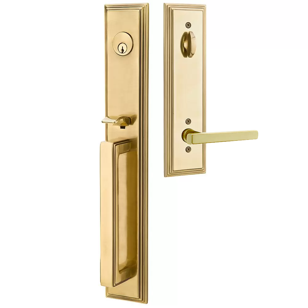 Emtek Melrose Tubular Entryset Full Length with Freestone Lever