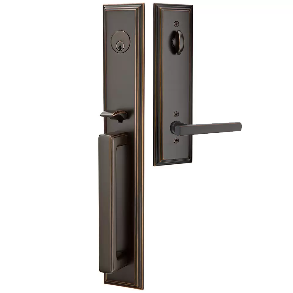 Emtek Melrose Tubular Entryset Full Length with Freestone Lever