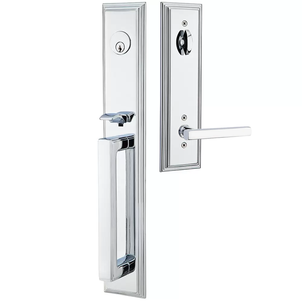 Emtek Melrose Tubular Entryset Full Length with Freestone Lever