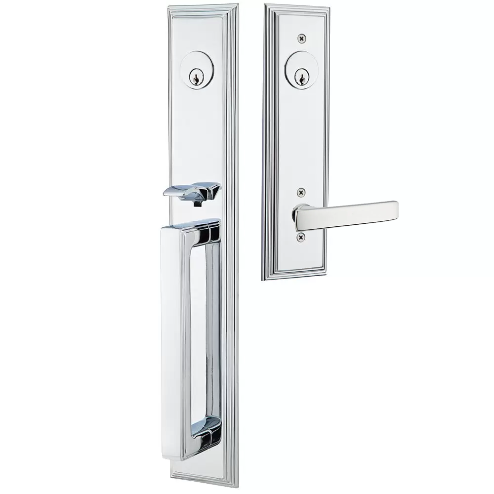 Emtek Melrose Tubular Entryset Full Length with Geneva Lever