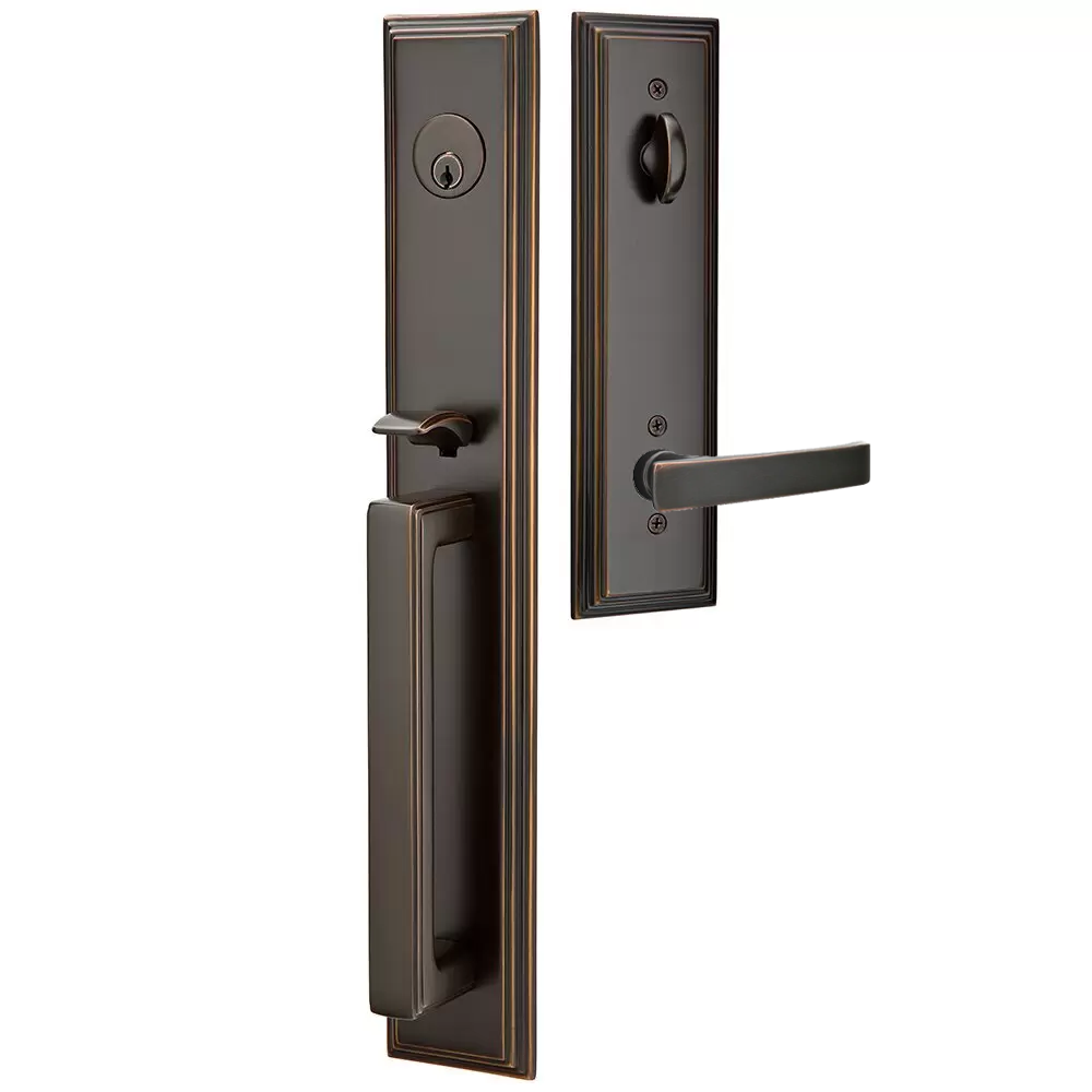 Emtek Melrose Tubular Entryset Full Length with Geneva Lever