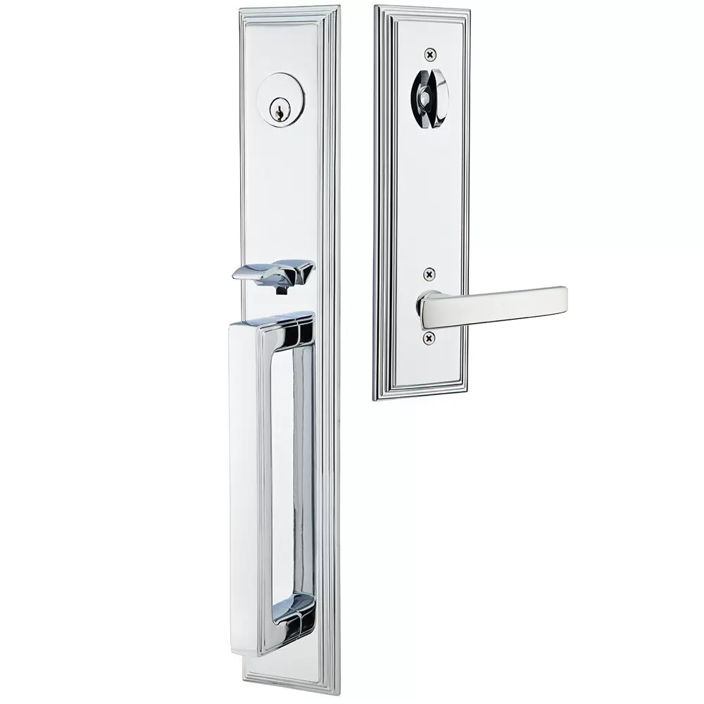 Emtek Melrose Tubular Entryset Full Length with Geneva Lever