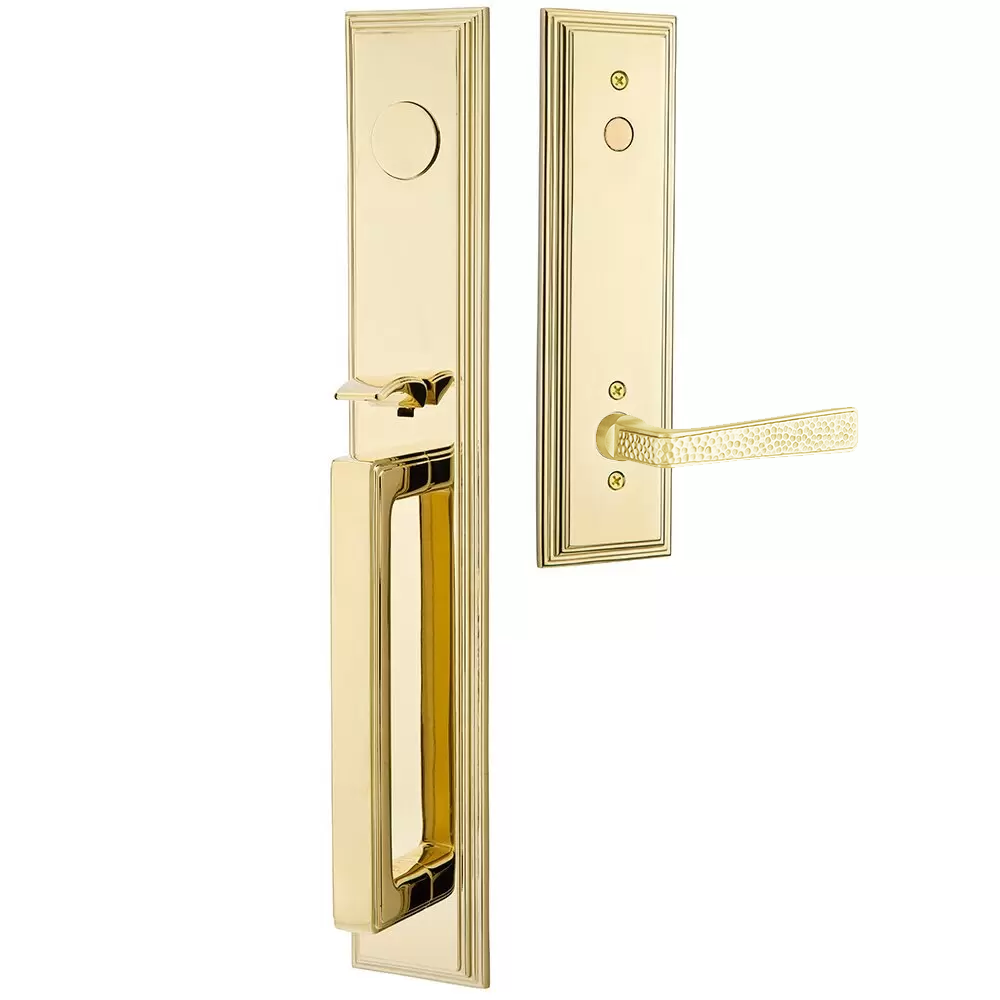 Emtek Melrose Tubular Entryset Full Length with Hammered Lever