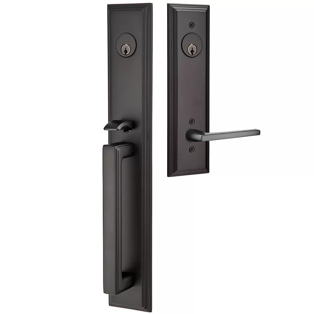 Emtek Melrose Tubular Entryset Full Length with Helios Lever