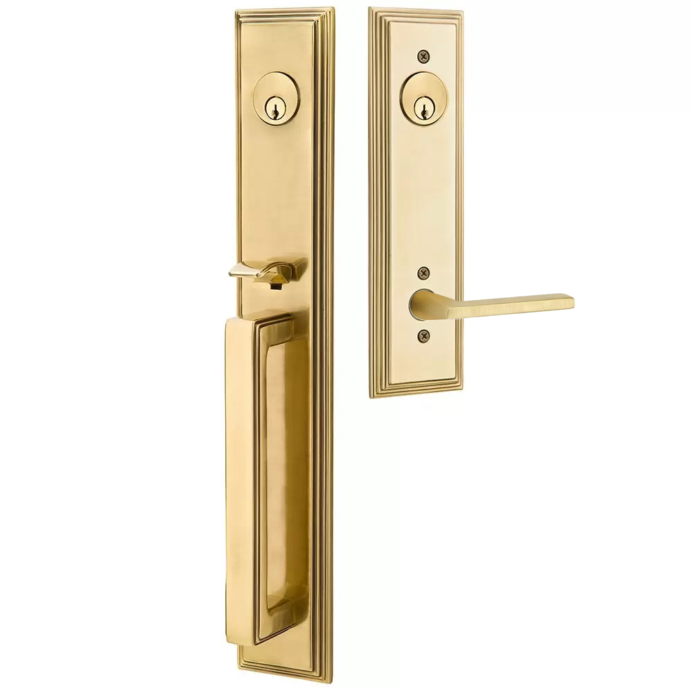 Emtek Melrose Tubular Entryset Full Length with Helios Lever