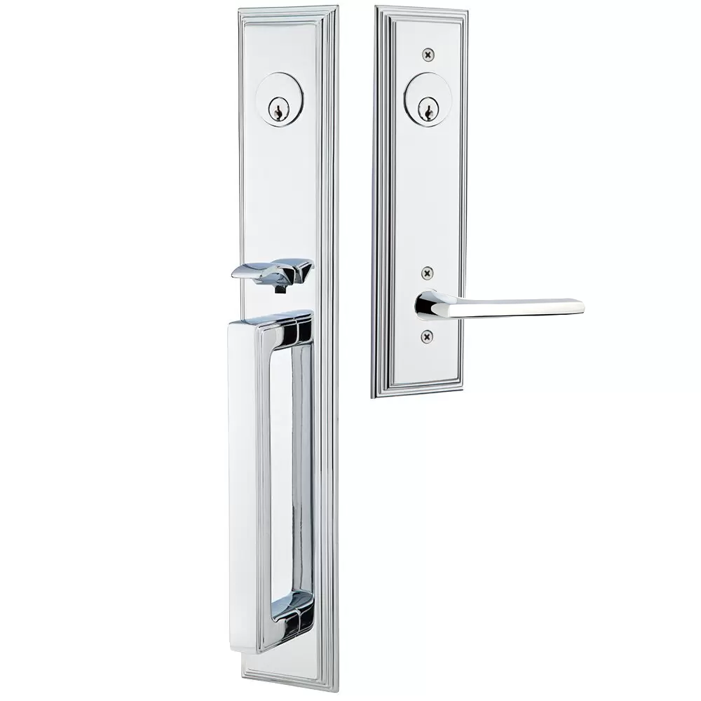 Emtek Melrose Tubular Entryset Full Length with Helios Lever