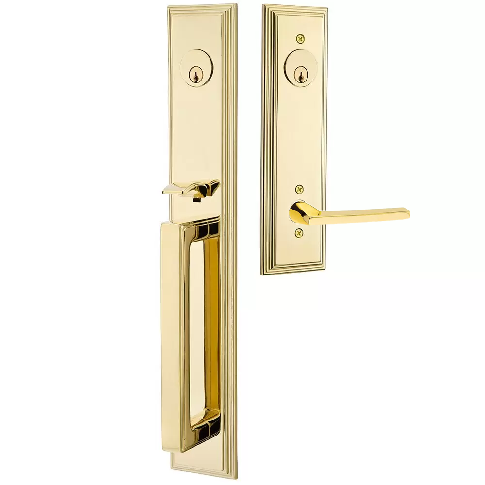 Emtek Melrose Tubular Entryset Full Length with Helios Lever