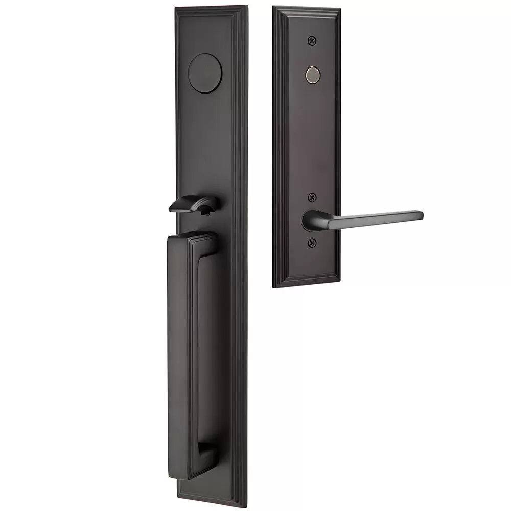 Emtek Melrose Tubular Entryset Full Length with Helios Lever