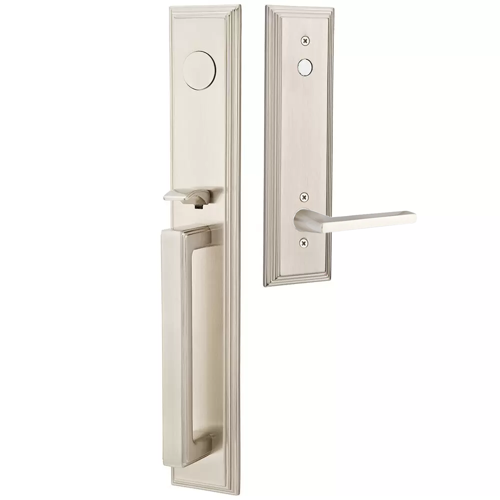 Emtek Melrose Tubular Entryset Full Length with Helios Lever