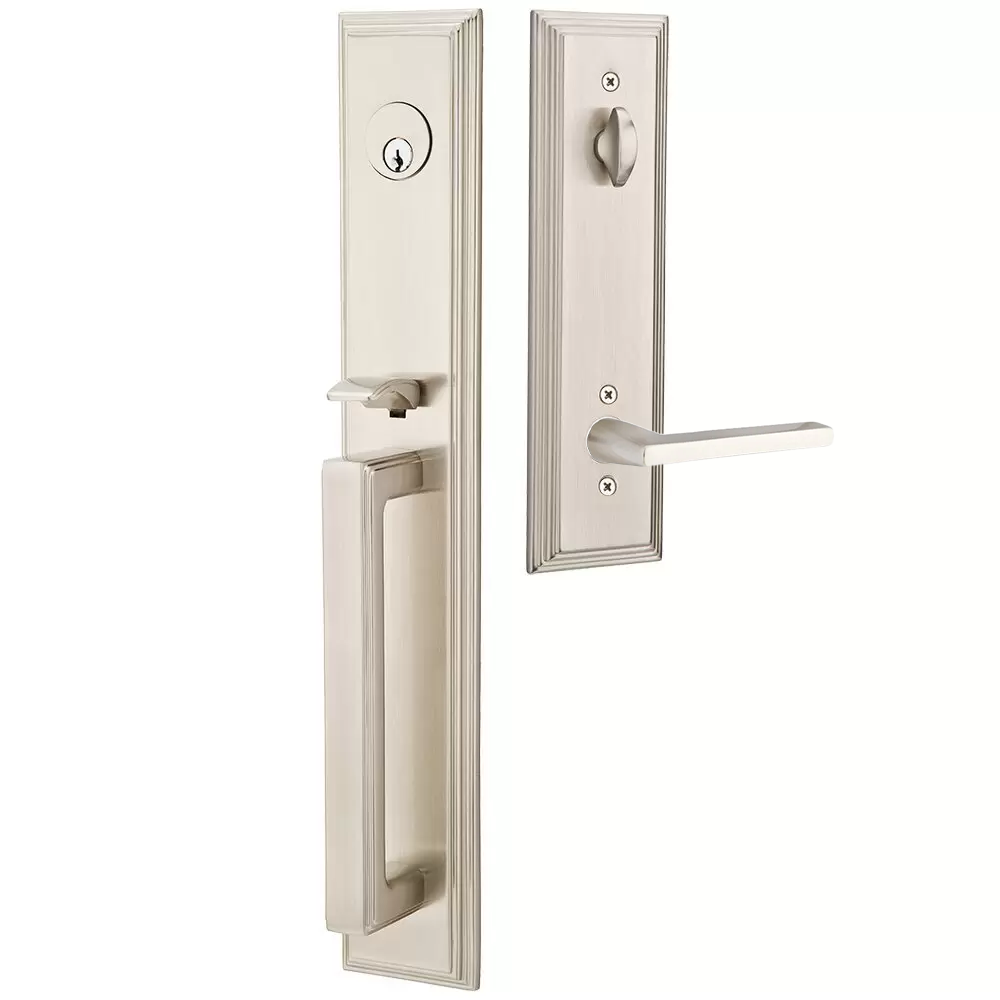 Emtek Melrose Tubular Entryset Full Length with Helios Lever