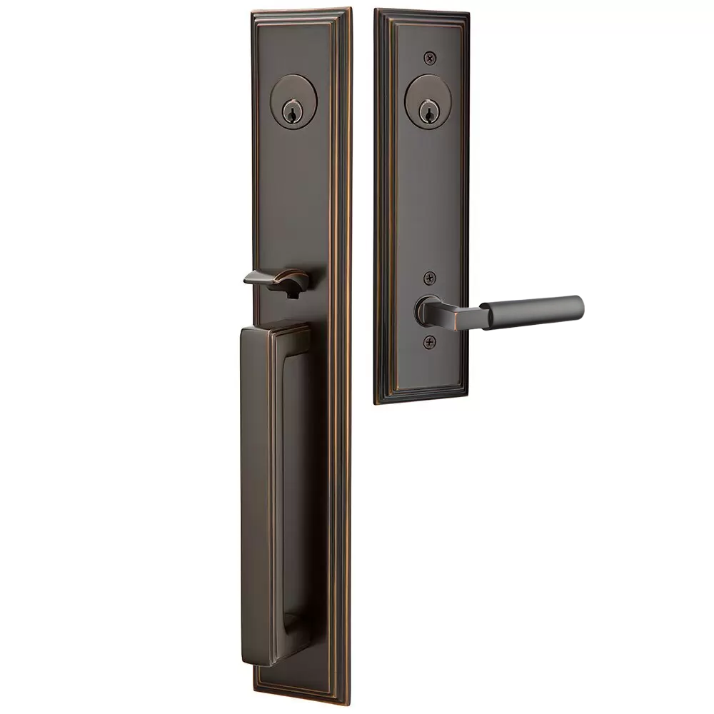 Emtek Melrose Tubular Entryset Full Length with Hercules Lever