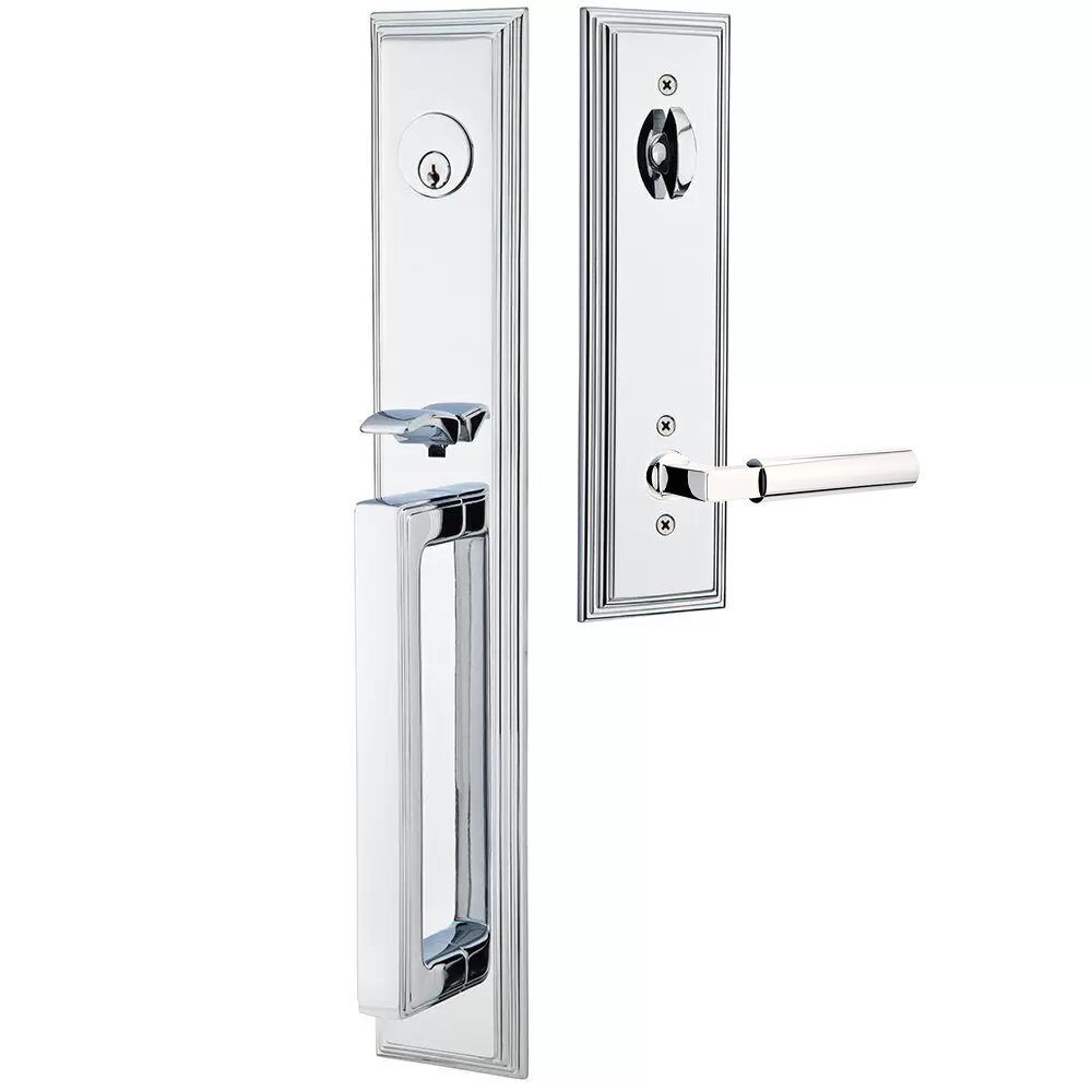 Emtek Melrose Tubular Entryset Full Length with Hercules Lever