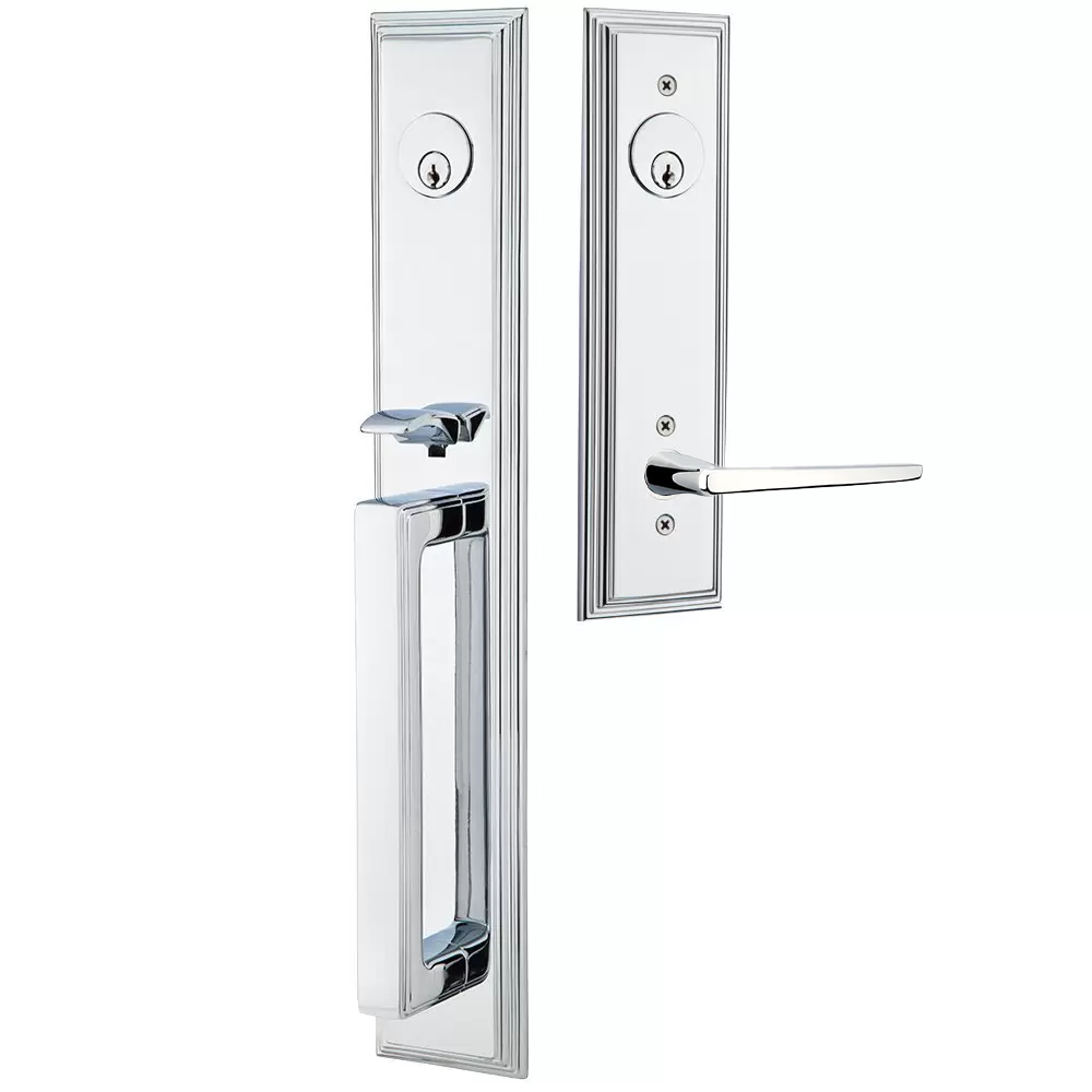 Emtek Melrose Tubular Entryset Full Length with Hermes Lever
