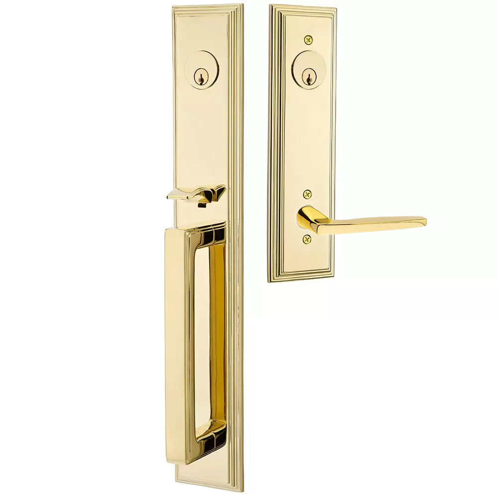 Emtek Melrose Tubular Entryset Full Length with Hermes Lever