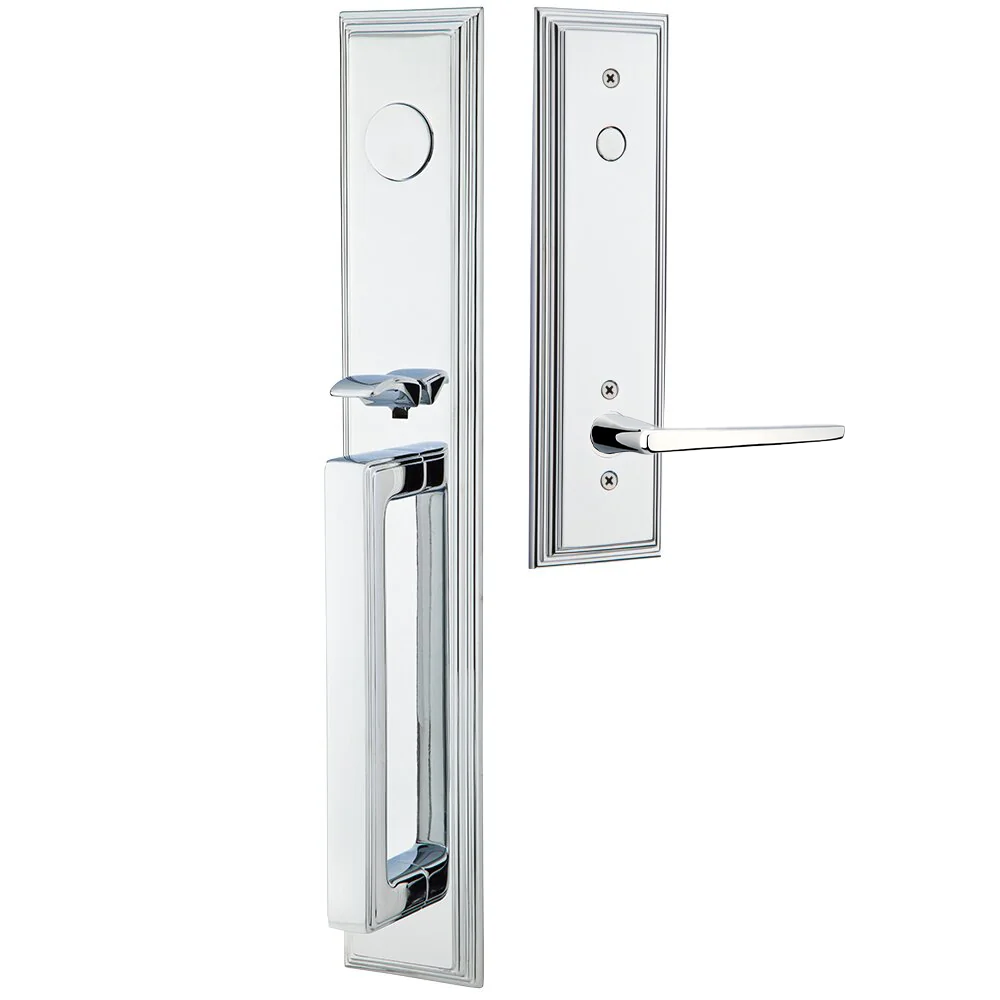 Emtek Melrose Tubular Entryset Full Length with Hermes Lever
