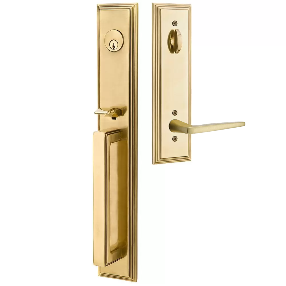 Emtek Melrose Tubular Entryset Full Length with Hermes Lever