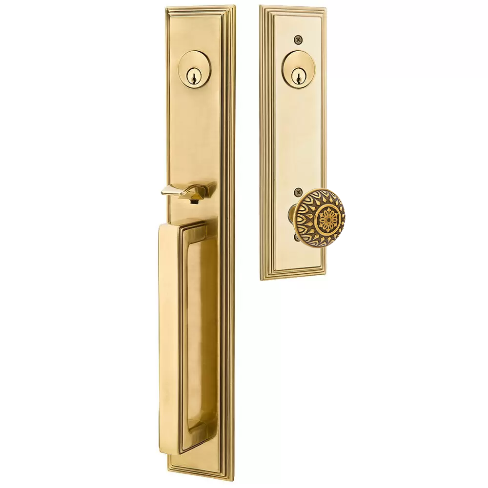 Emtek Melrose Tubular Entryset Full Length with Lancaster Knob