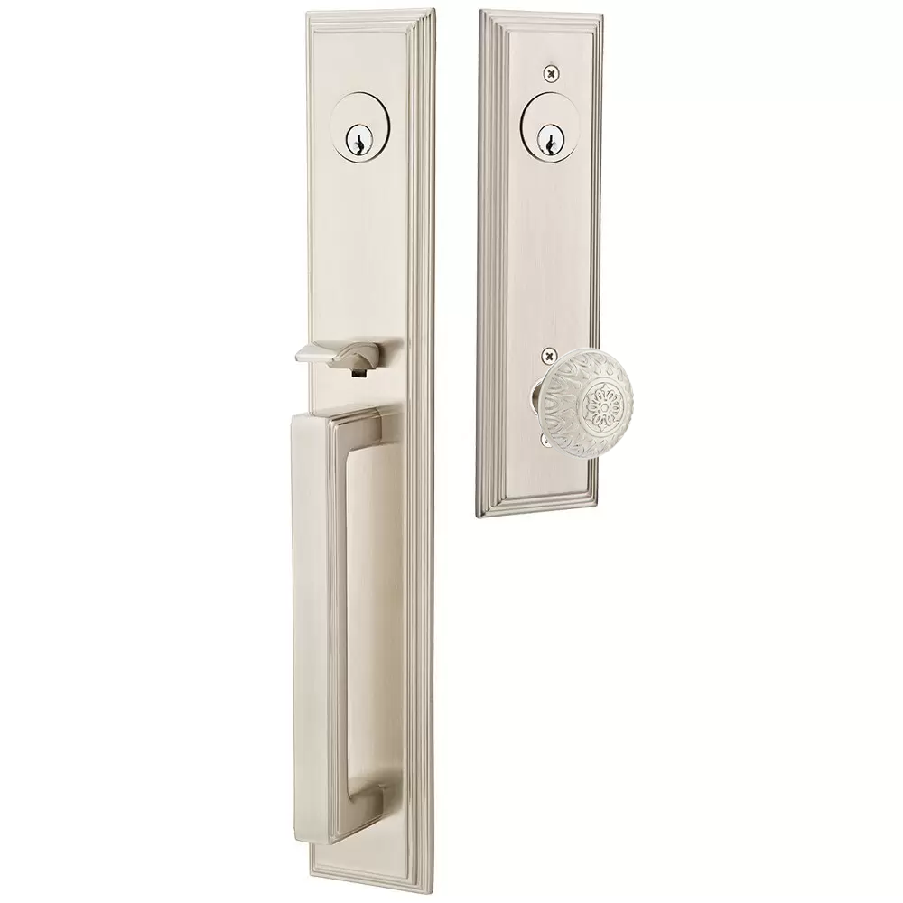 Emtek Melrose Tubular Entryset Full Length with Lancaster Knob