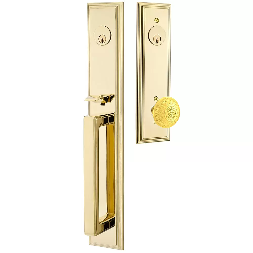 Emtek Melrose Tubular Entryset Full Length with Lancaster Knob