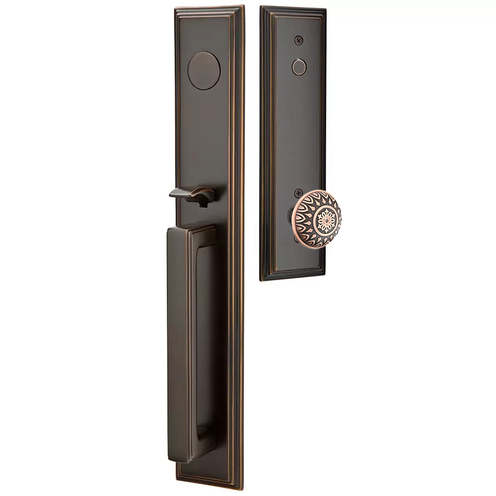 Emtek Melrose Tubular Entryset Full Length with Lancaster Knob