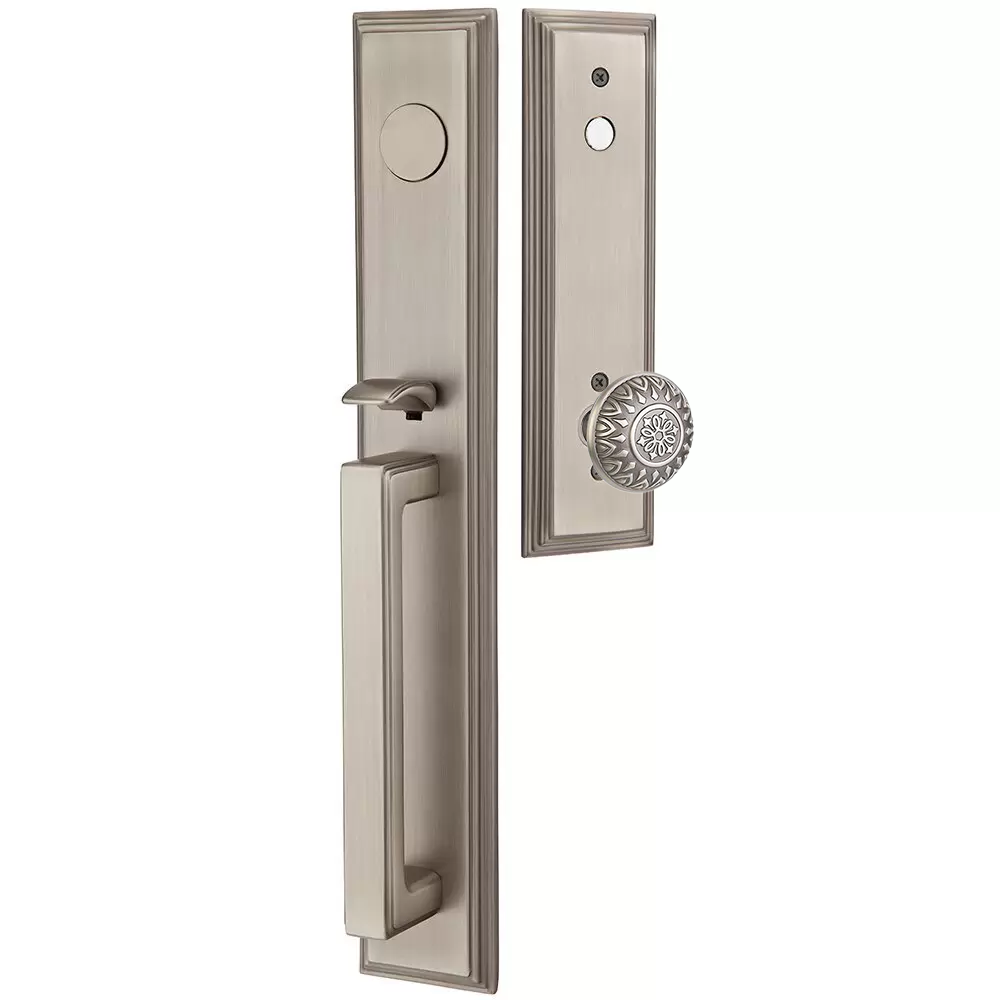 Emtek Melrose Tubular Entryset Full Length with Lancaster Knob