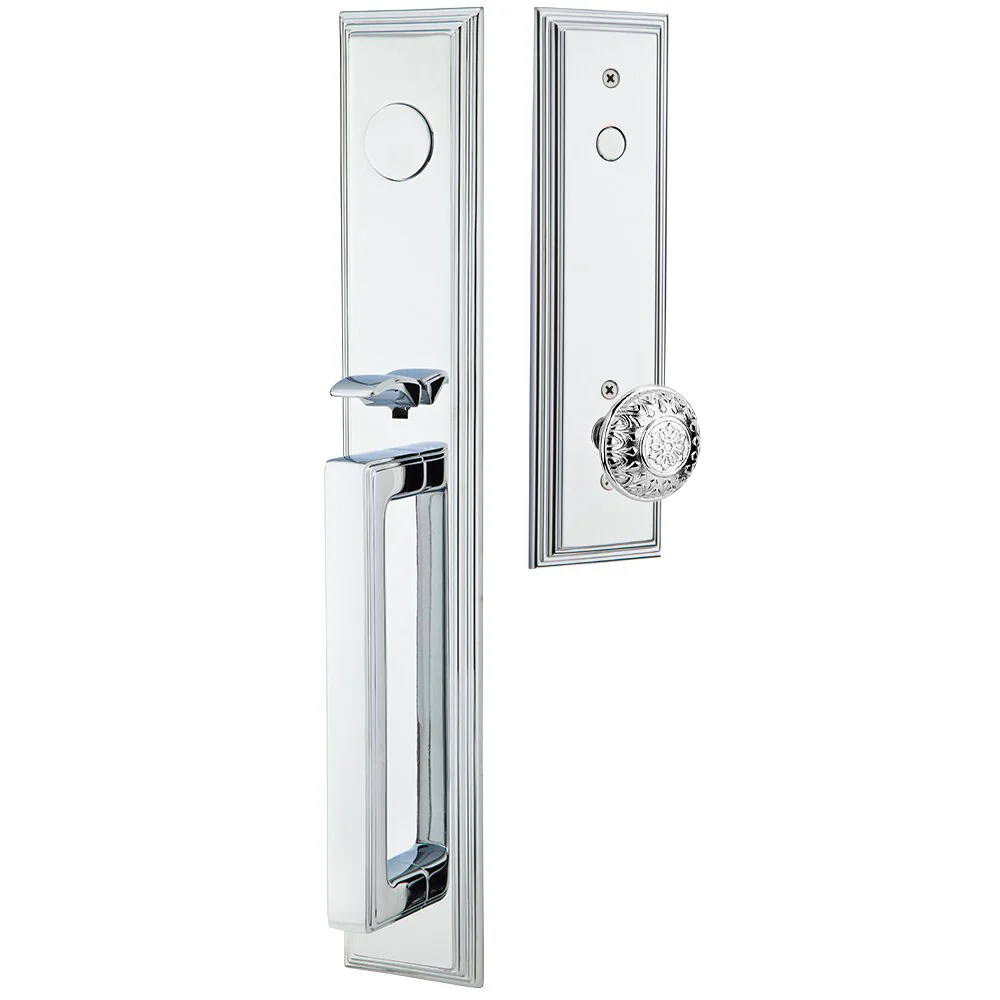 Emtek Melrose Tubular Entryset Full Length with Lancaster Knob