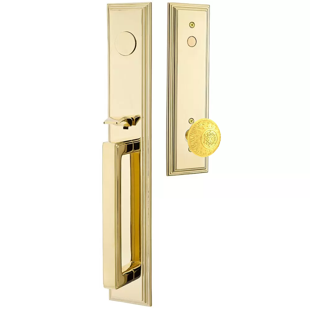 Emtek Melrose Tubular Entryset Full Length with Lancaster Knob