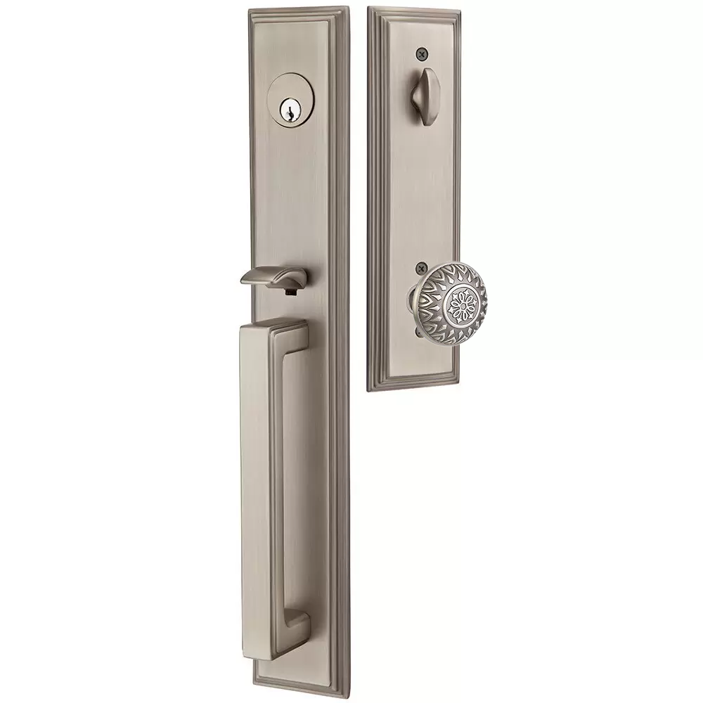 Emtek Melrose Tubular Entryset Full Length with Lancaster Knob