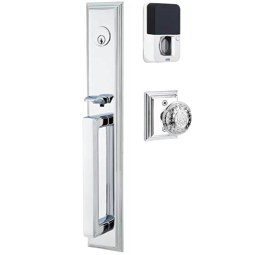 Emtek Melrose Tubular Entryset Full Length with Lancaster Knob