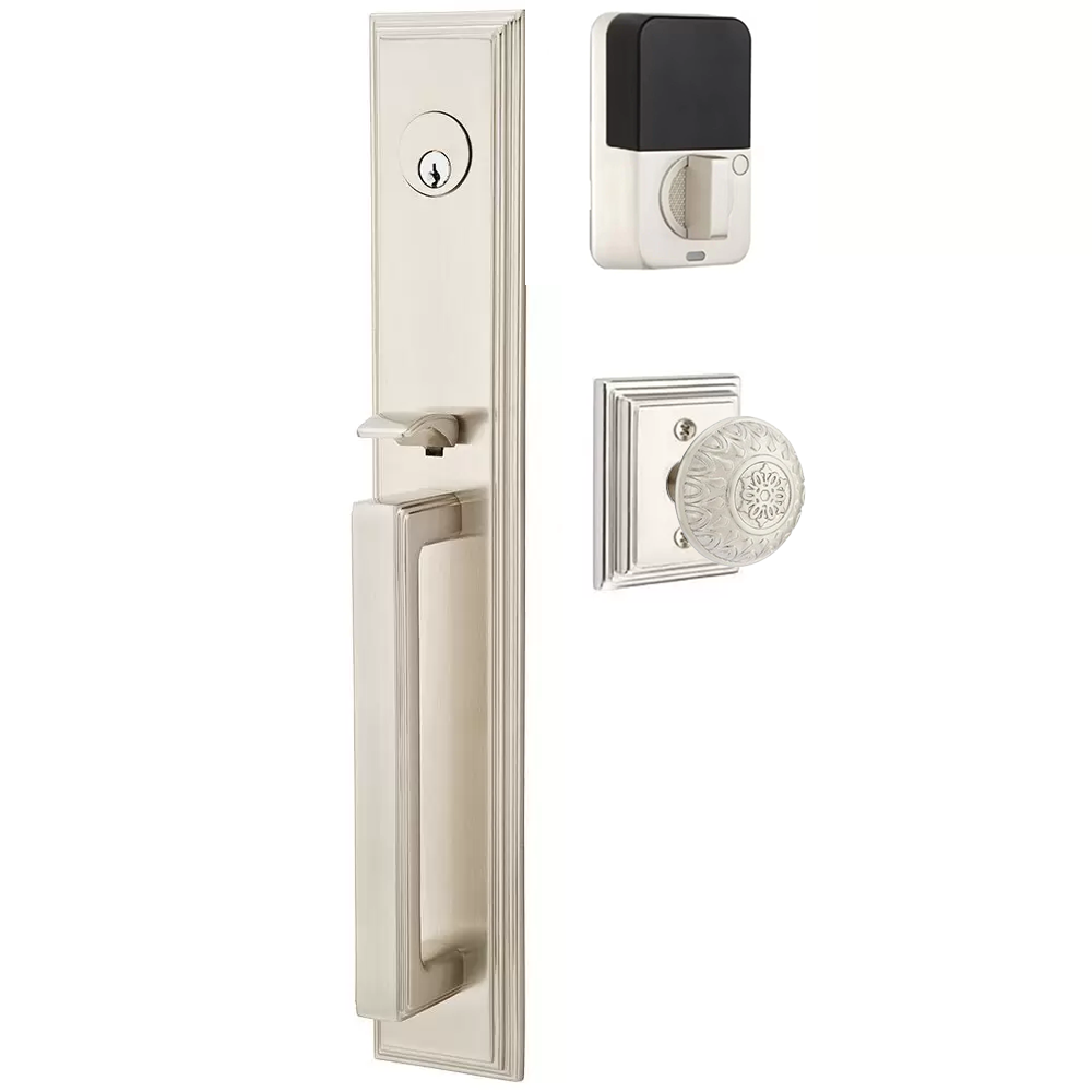 Emtek Melrose Tubular Entryset Full Length with Lancaster Knob