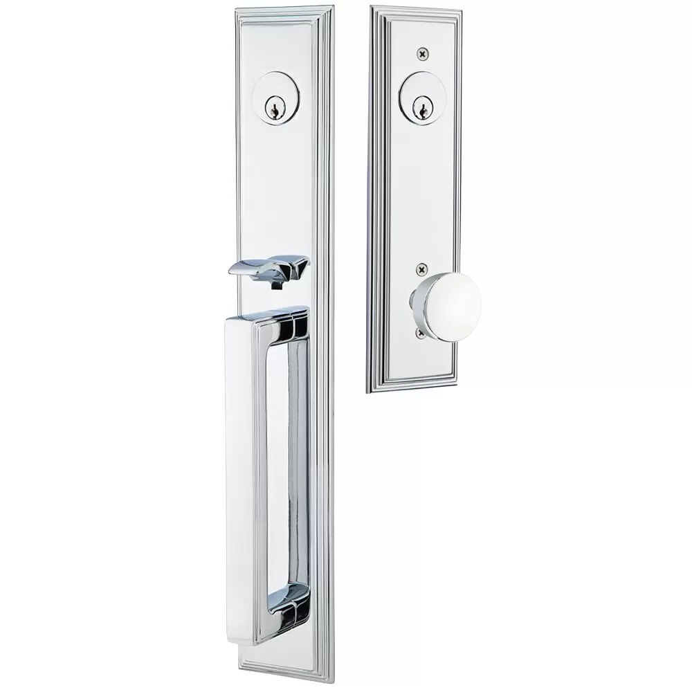 Emtek Melrose Tubular Entryset Full Length with Laurent Knob