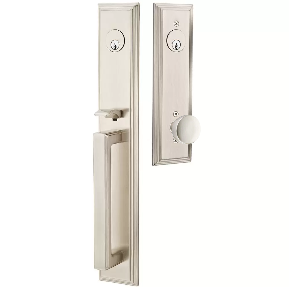 Emtek Melrose Tubular Entryset Full Length with Laurent Knob