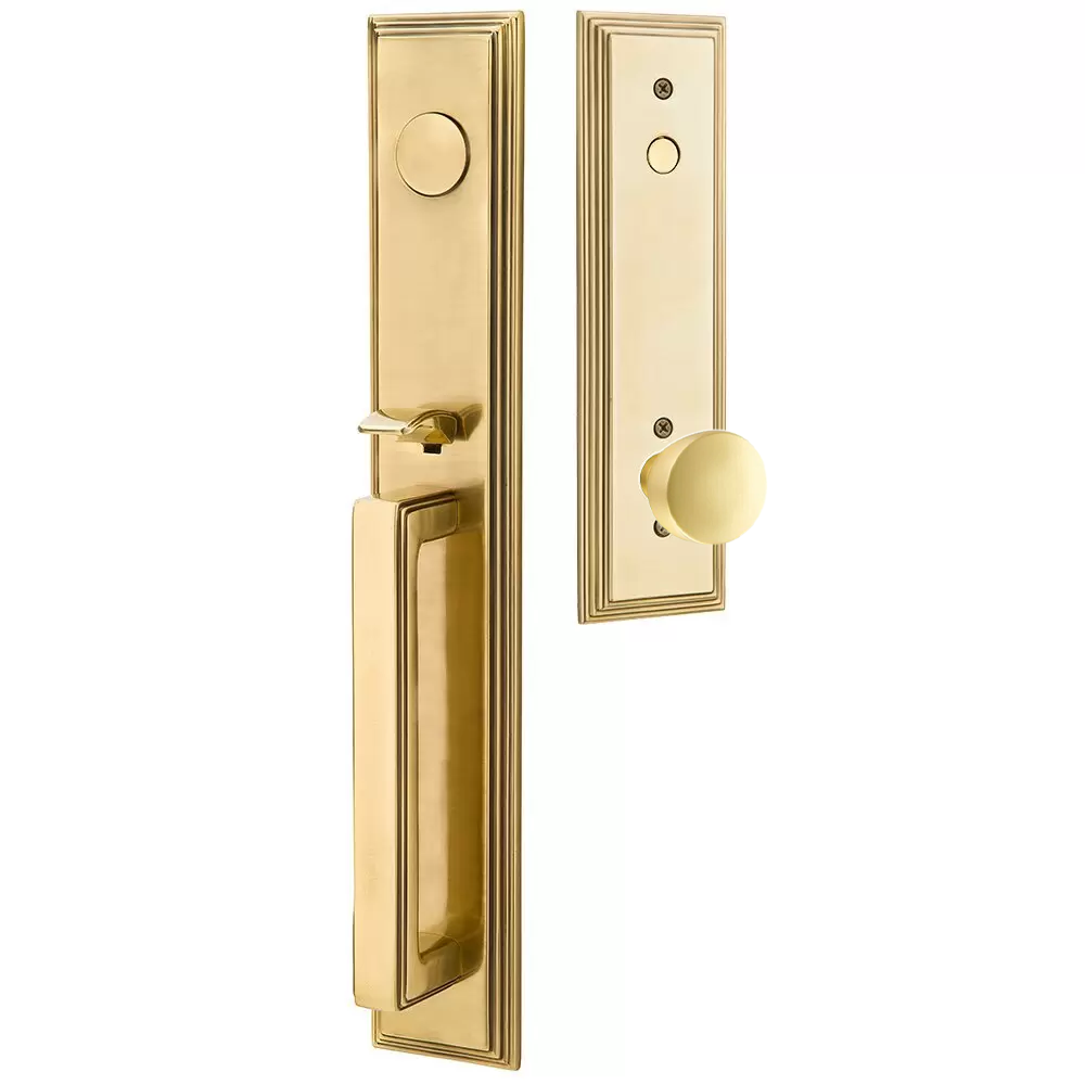 Emtek Melrose Tubular Entryset Full Length with Laurent Knob