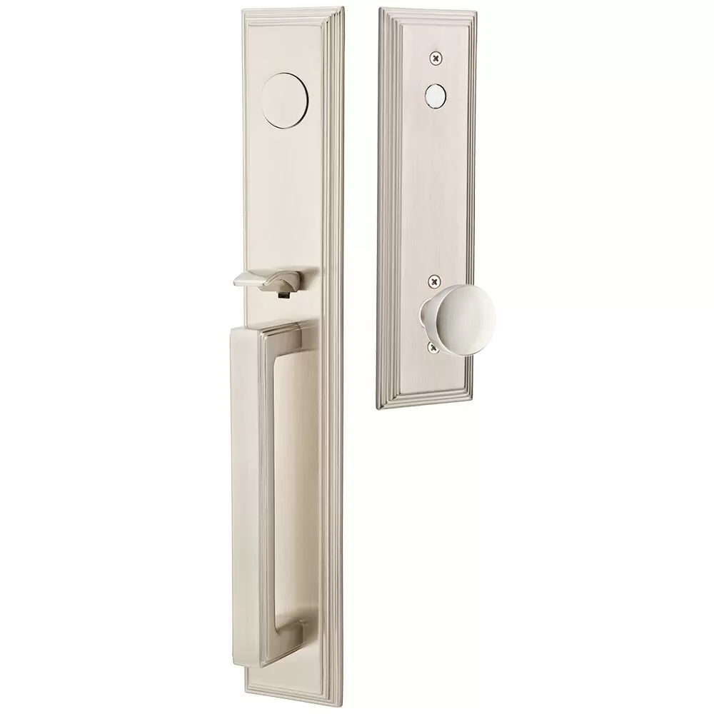 Emtek Melrose Tubular Entryset Full Length with Laurent Knob