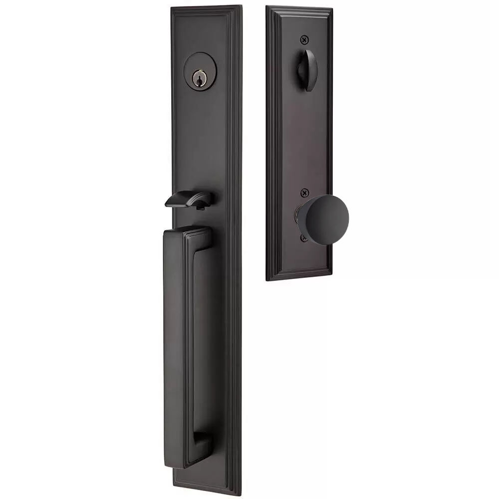 Emtek Melrose Tubular Entryset Full Length with Laurent Knob