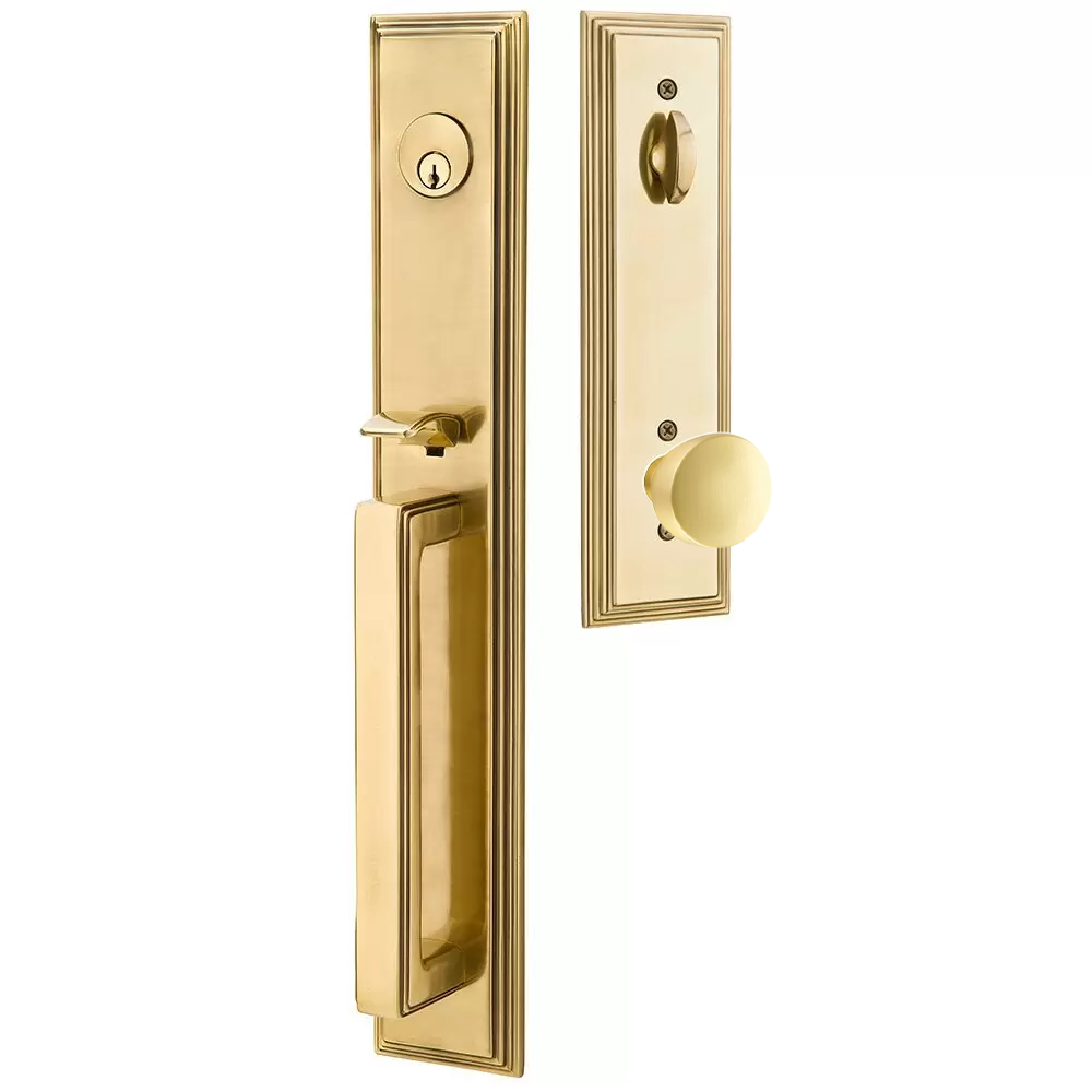 Emtek Melrose Tubular Entryset Full Length with Laurent Knob