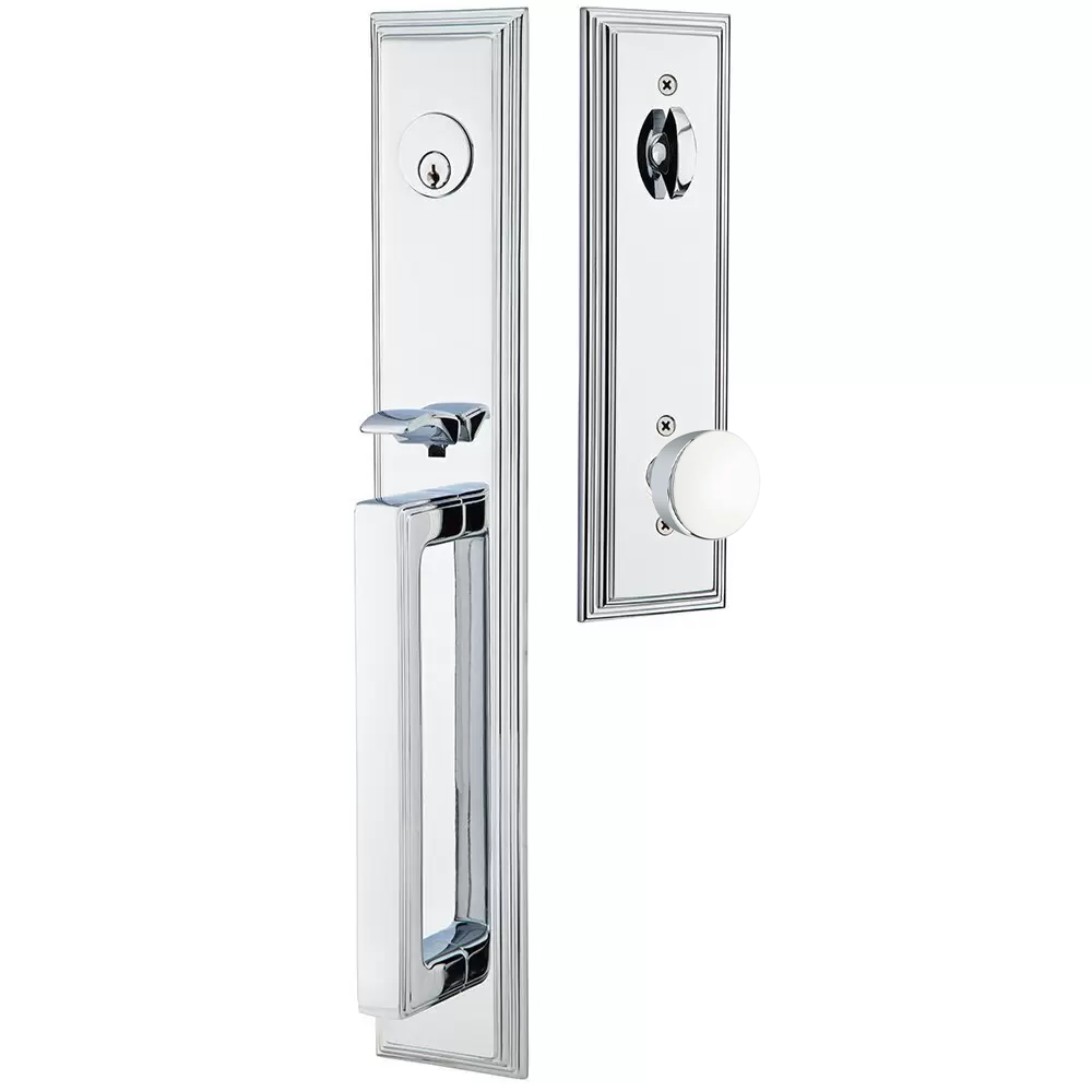 Emtek Melrose Tubular Entryset Full Length with Laurent Knob