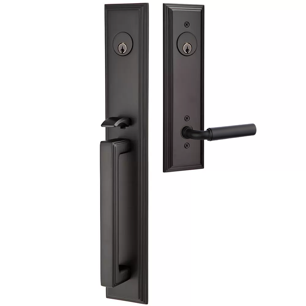 Emtek Melrose Tubular Entryset Full Length with Manning Lever