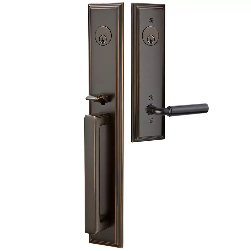 Emtek Melrose Tubular Entryset Full Length with Manning Lever