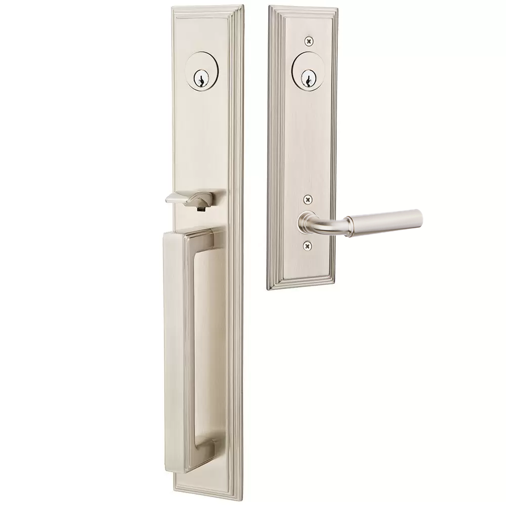 Emtek Melrose Tubular Entryset Full Length with Manning Lever