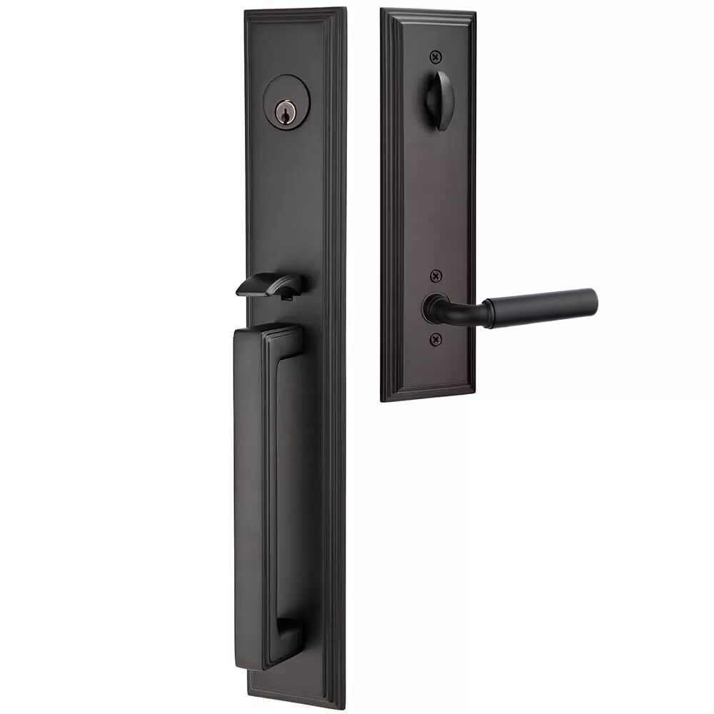 Emtek Melrose Tubular Entryset Full Length with Manning Lever