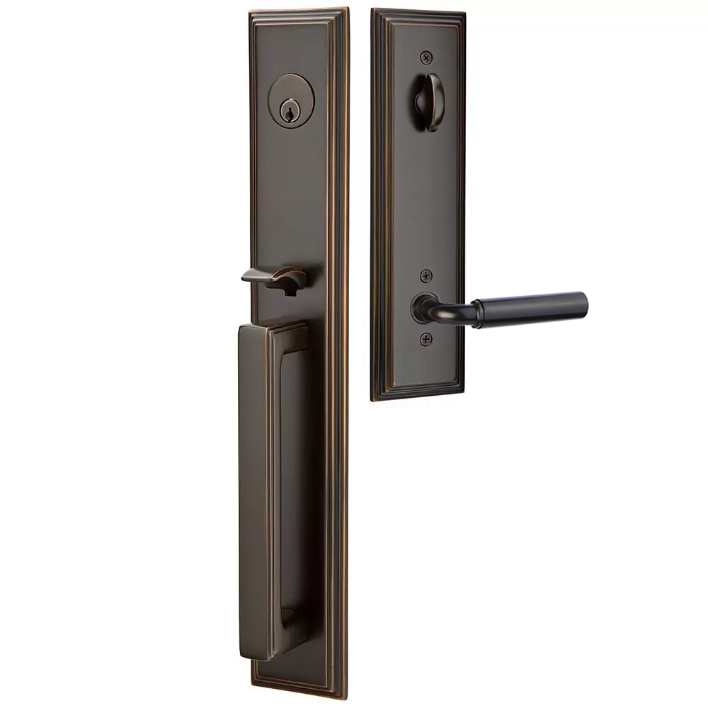 Emtek Melrose Tubular Entryset Full Length with Manning Lever