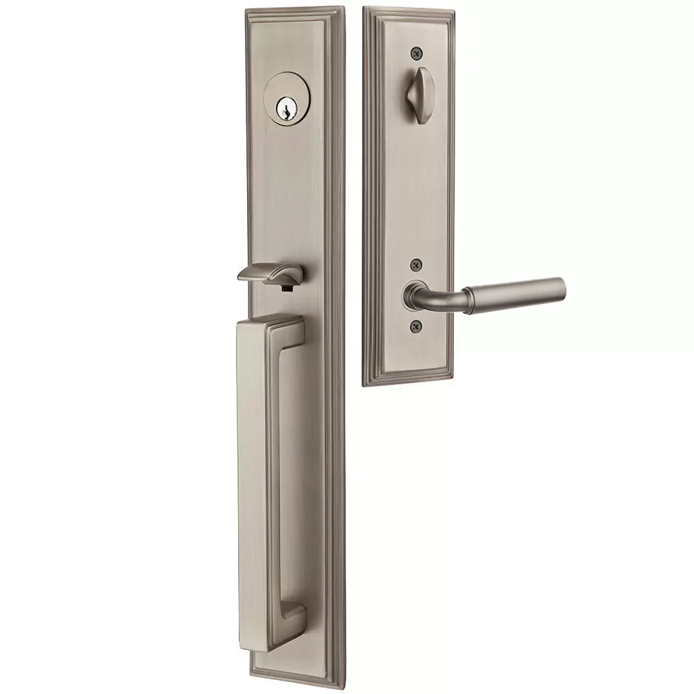 Emtek Melrose Tubular Entryset Full Length with Manning Lever