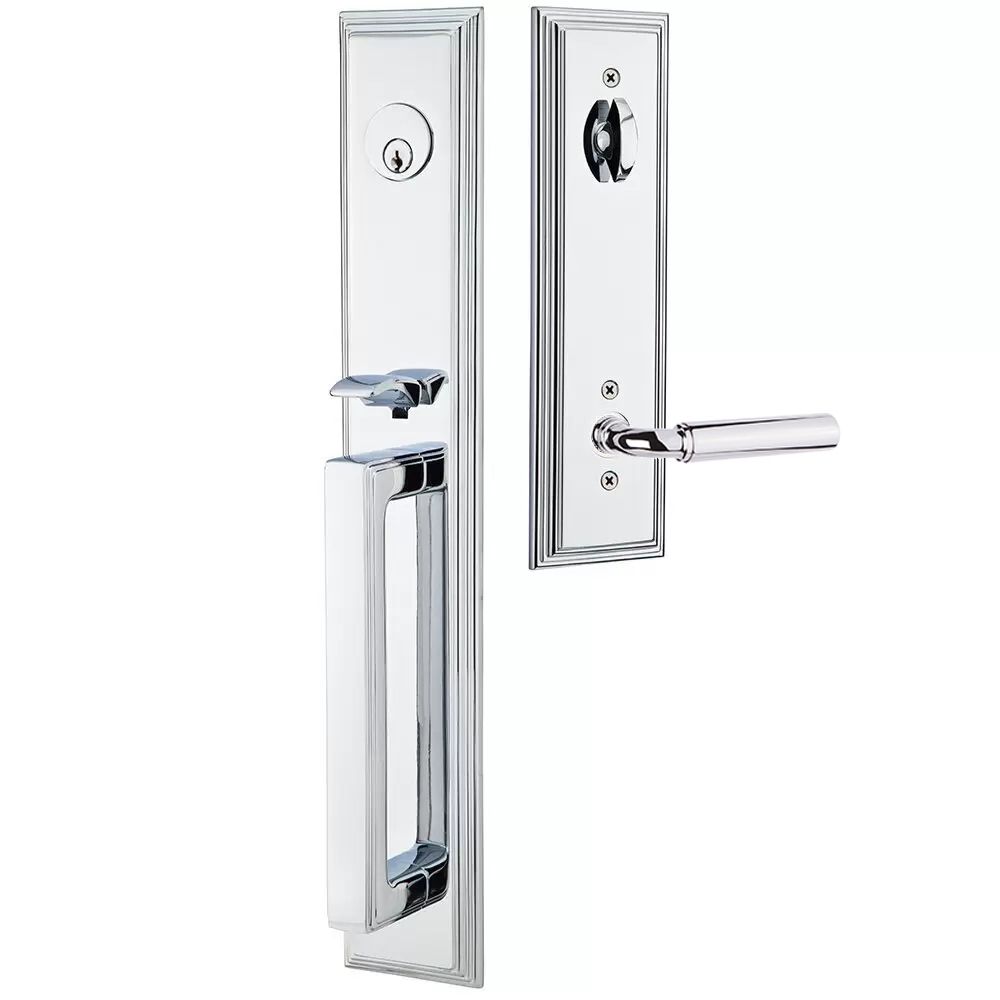 Emtek Melrose Tubular Entryset Full Length with Manning Lever