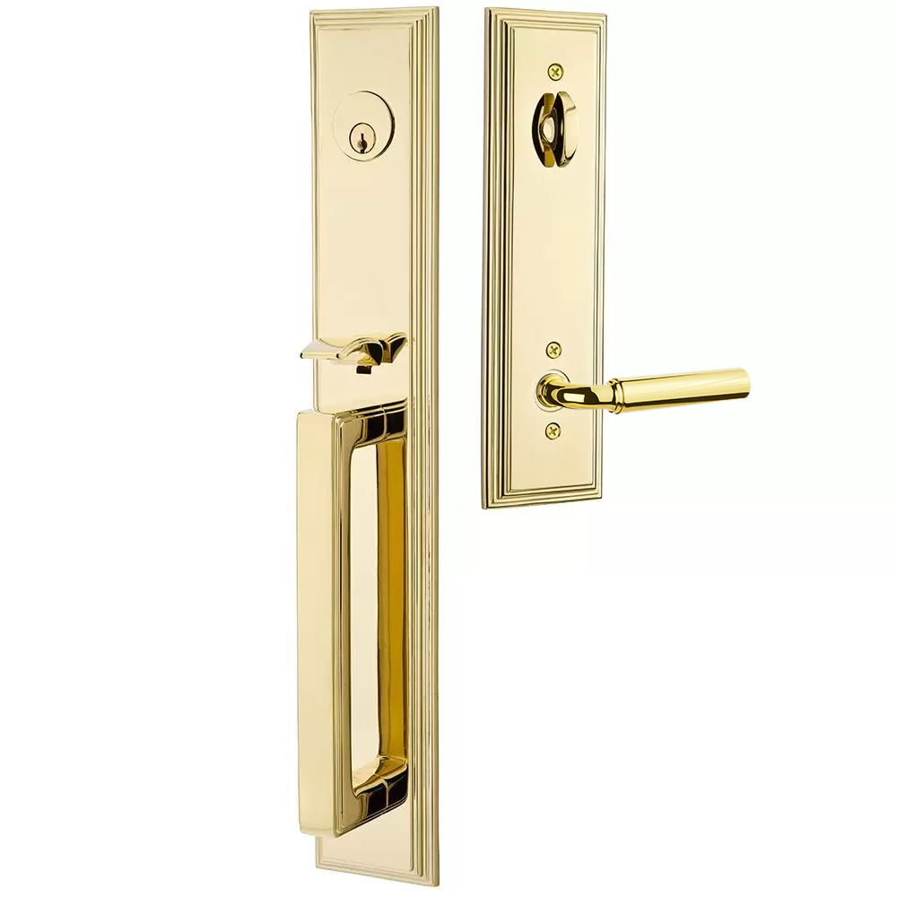 Emtek Melrose Tubular Entryset Full Length with Manning Lever