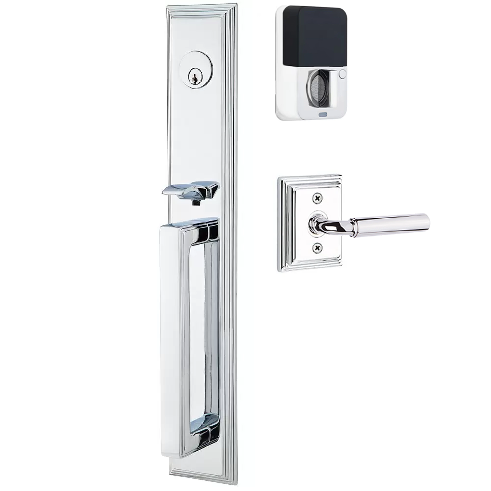 Emtek Melrose Tubular Entryset Full Length with Manning Lever